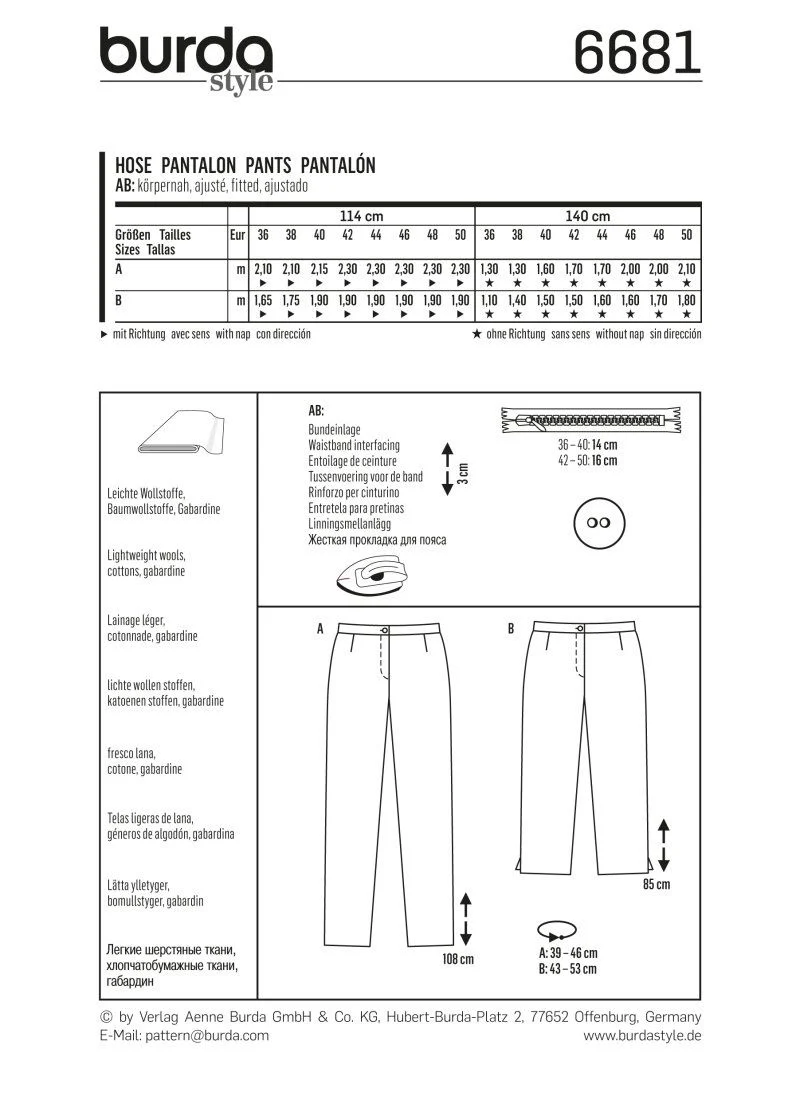 Patron N°6681 Burda : Pantalon intemporel - Image 2