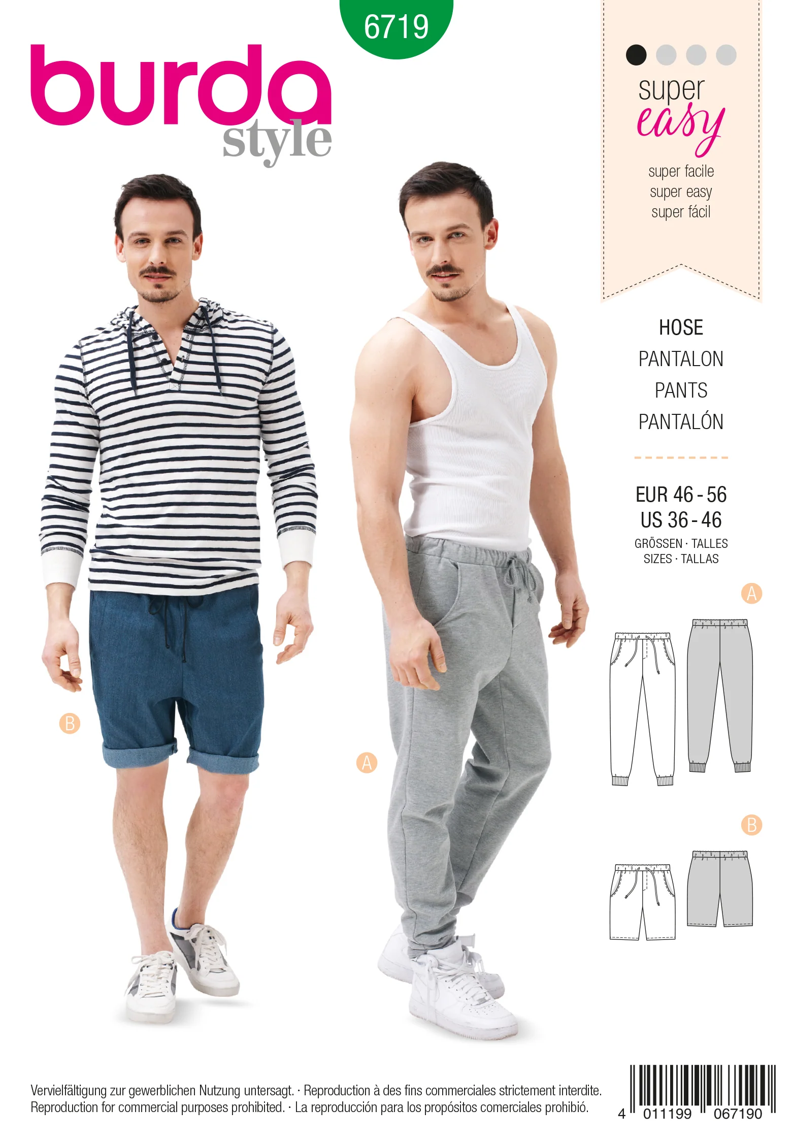 Patron n°6719: Pantalon de jogging