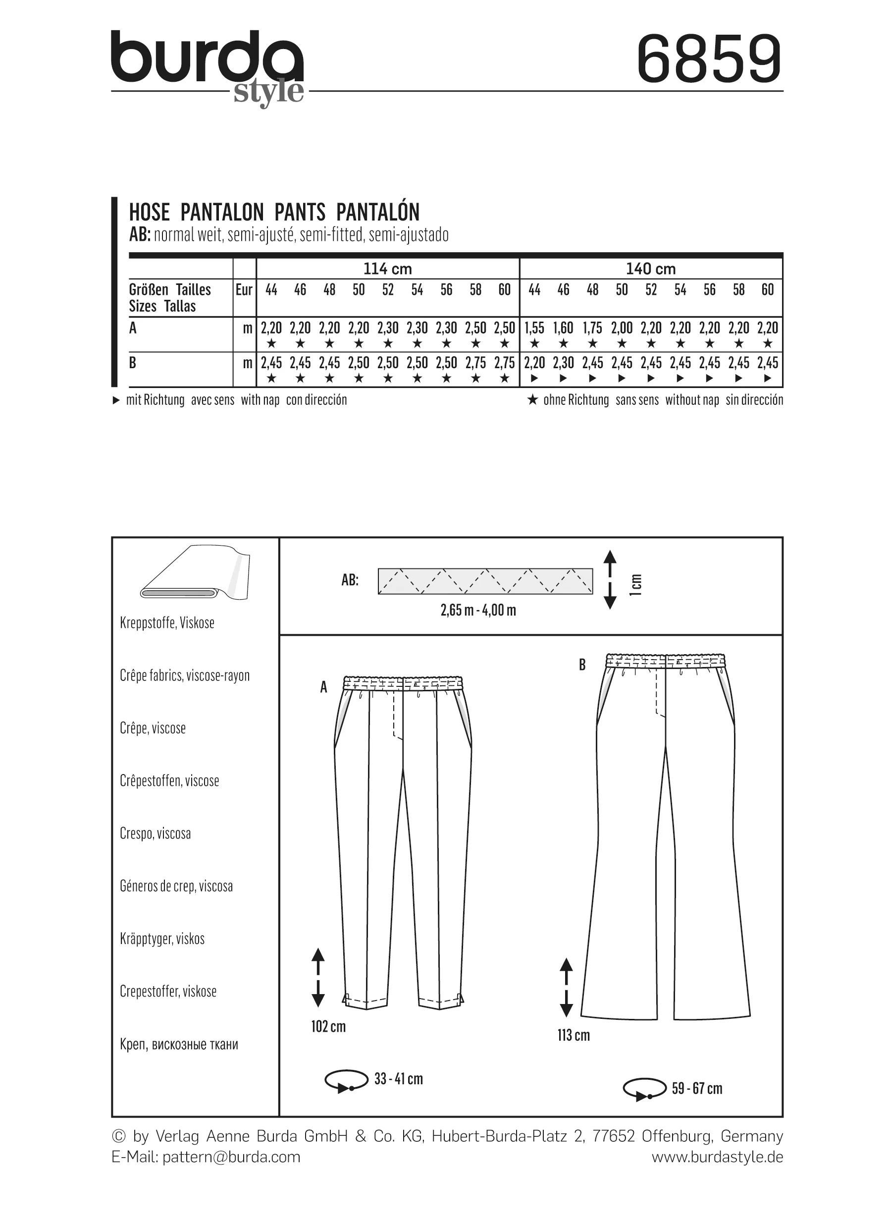 Patron n°6859 : Pantalon élastique à la taille - Image 5