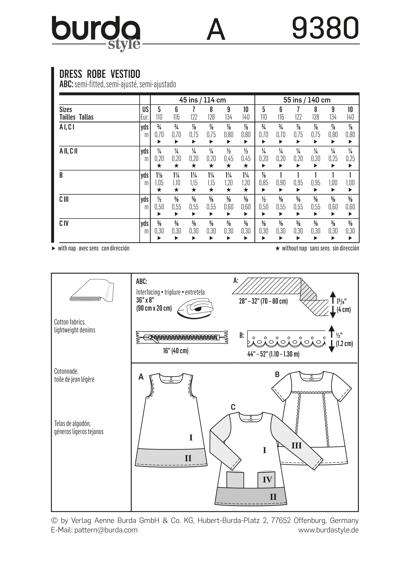 Patron N°9380 Burda : Robe enfant - Image 7