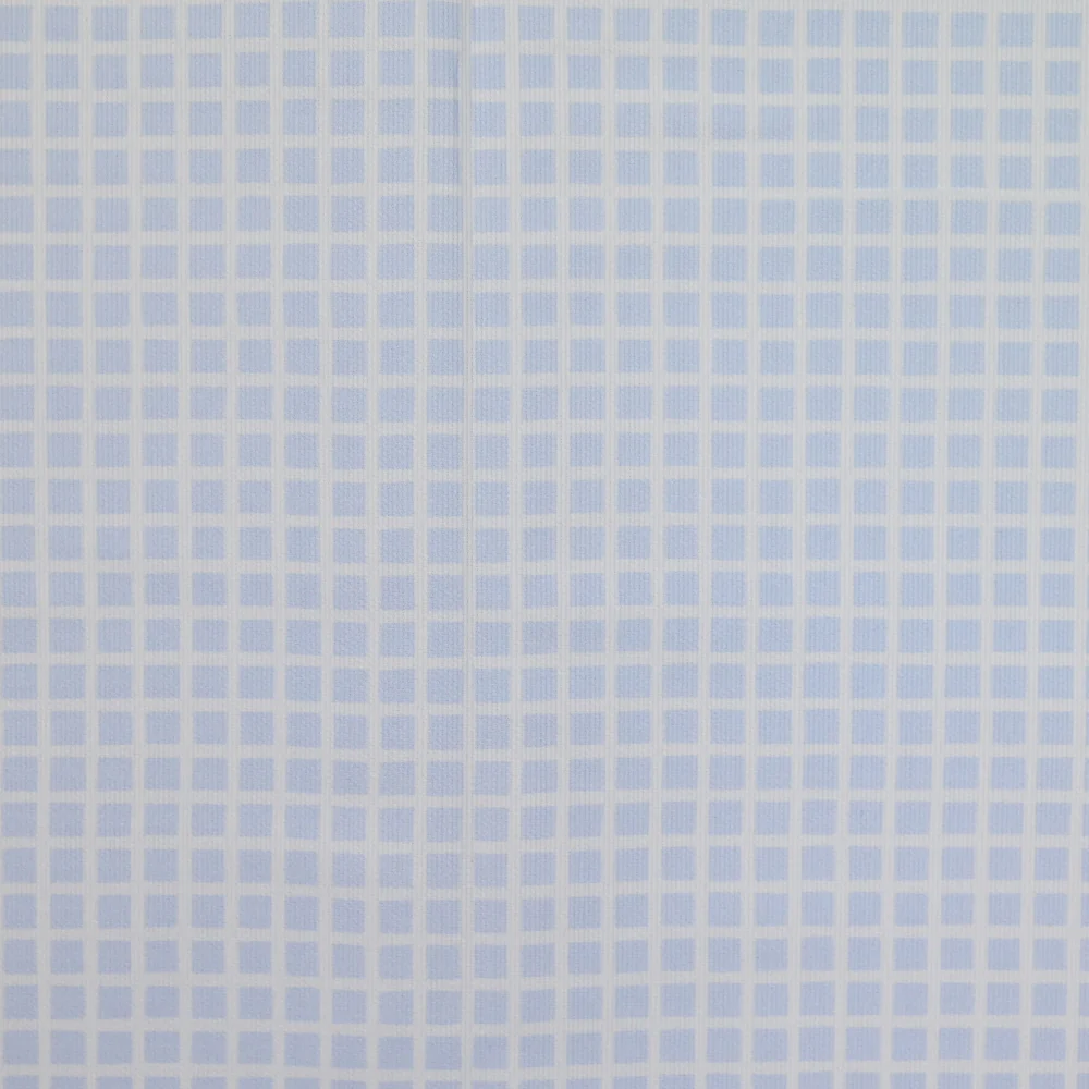 Piqué de coton imprimé carré bleu