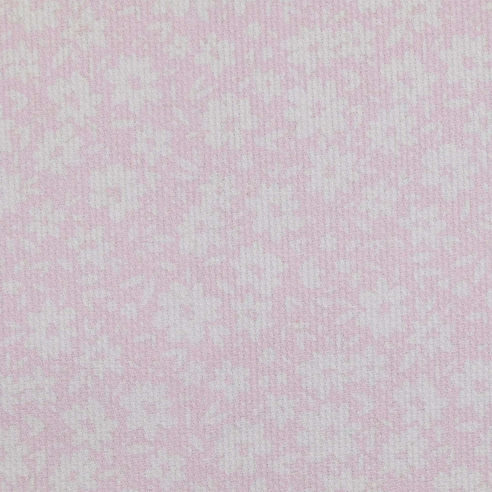 Piqué de coton imprimé fleurs printanière fond rose clair - Image 3