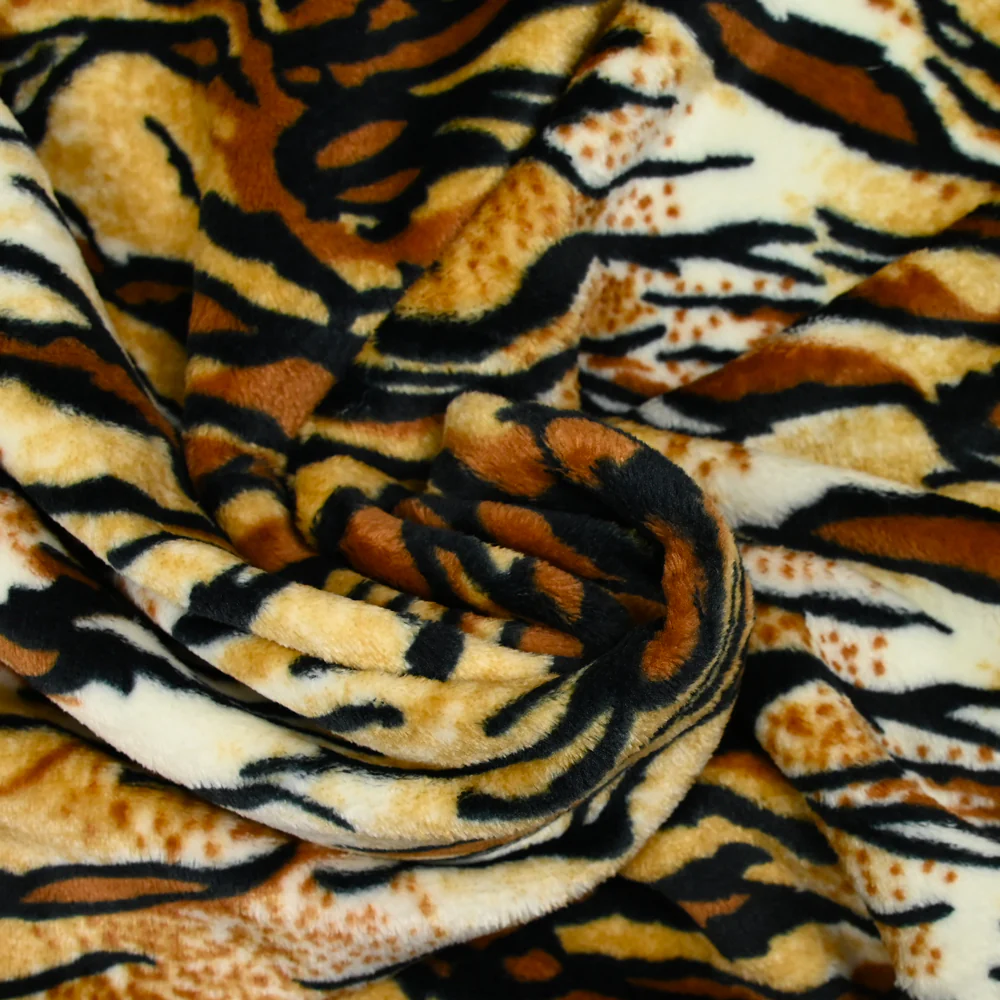 Polaire doudou imprimée tigre marron - Image 2