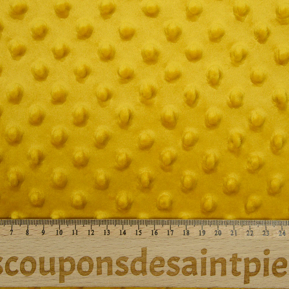 Polaire minky relief jaune moutarde - Image 4