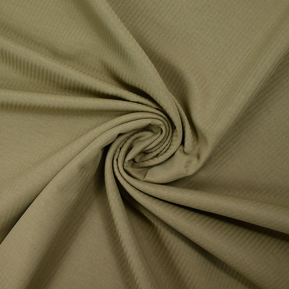 Polycoton jacquard rayure ton sur ton vert amande - Image 2