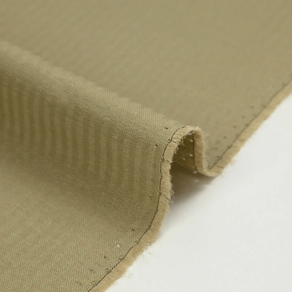 Polycoton jacquard rayure ton sur ton vert amande - Image 4