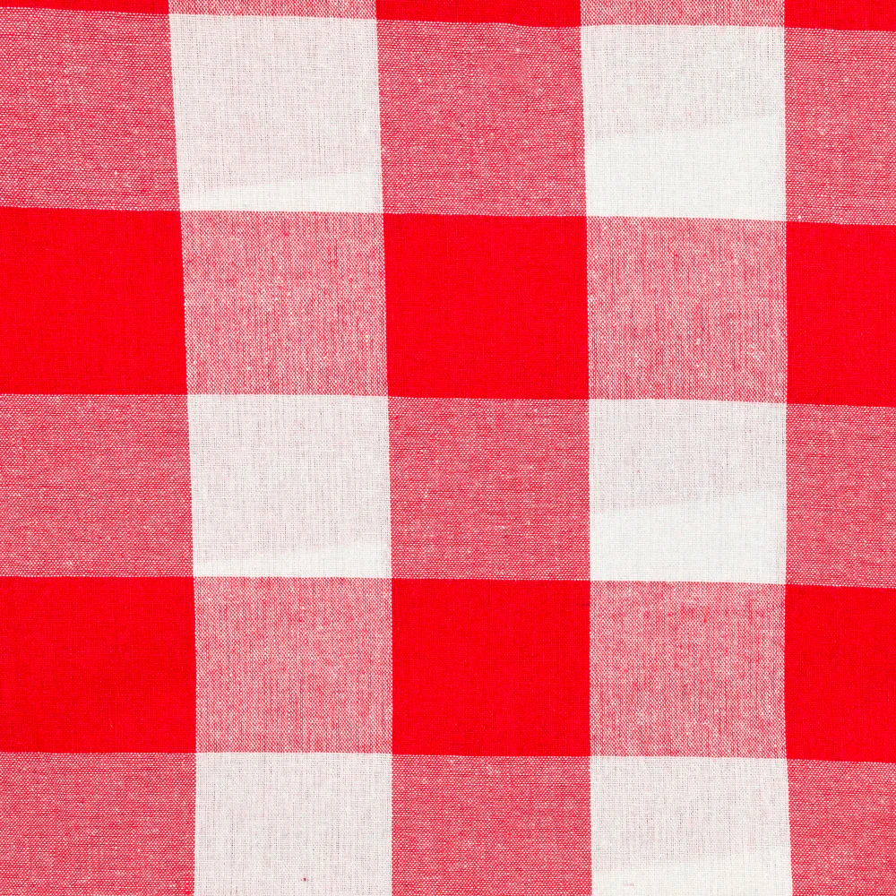 Polycoton Vichy 60 mm rouge et blanc