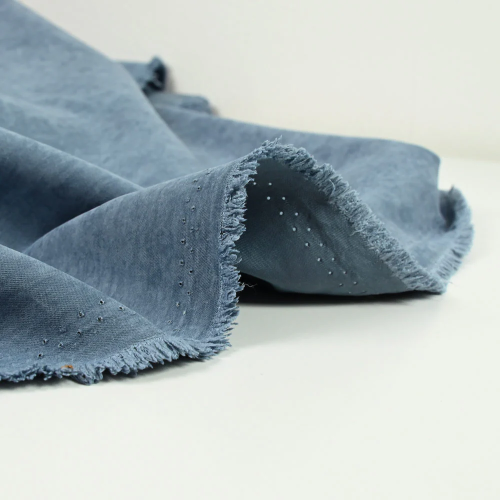 Polyester effet cupro bleu baltique - Image 4