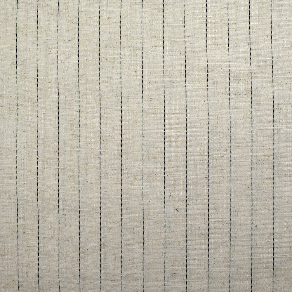 Polyviscose et lin rayé Maud fond écru