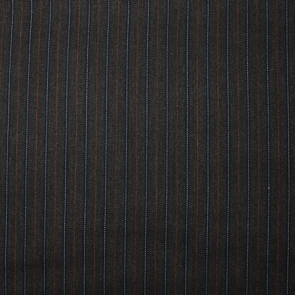 Polyviscose tissée-teinte rayée Mateo fond anthracite - Image 4