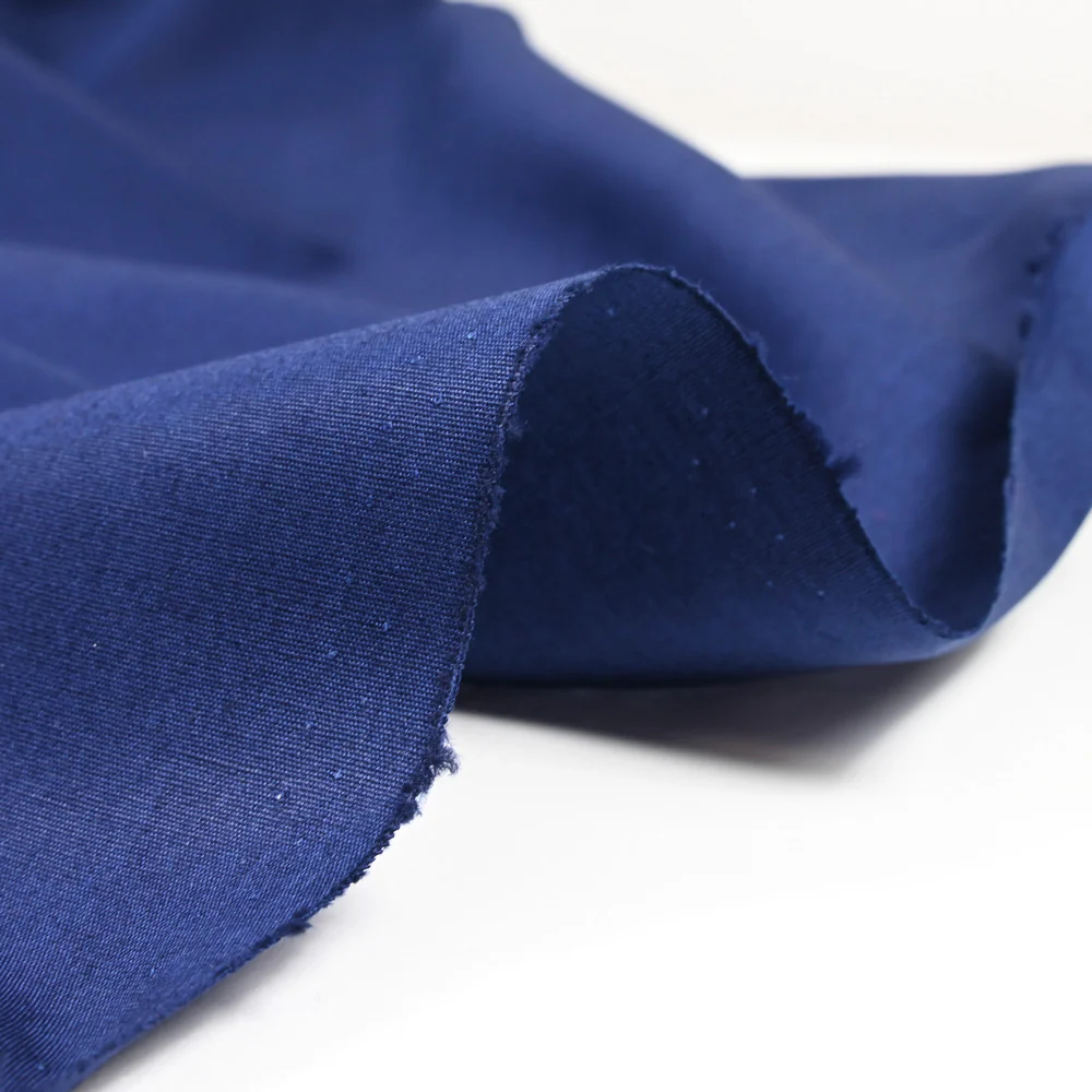 Popeline de coton bleu minéral - Image 4