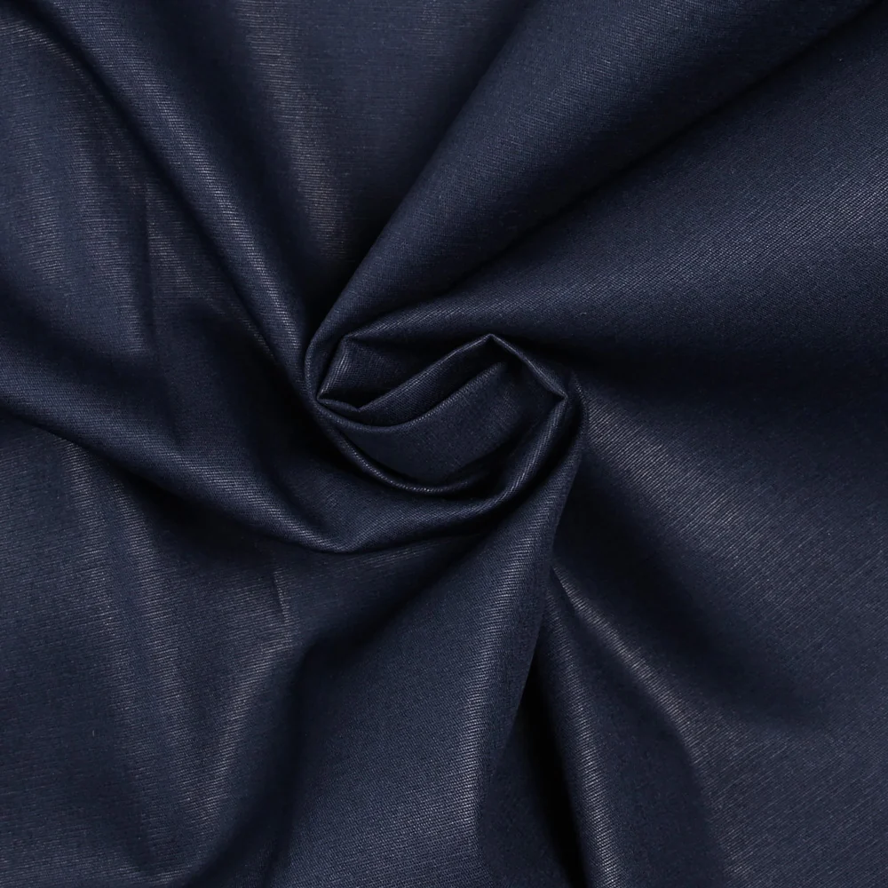 Popeline de coton bleu sombre satiné - Image 2