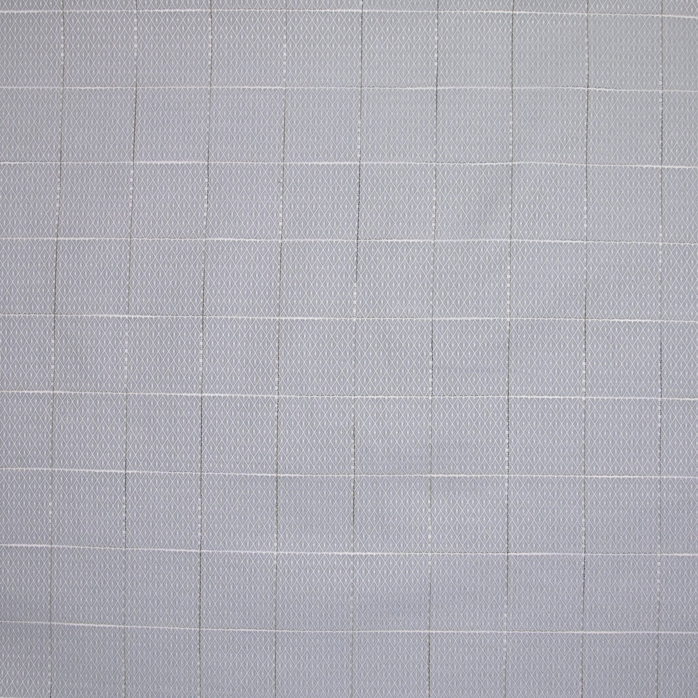 Popeline polycoton jacquard à carreaux gris