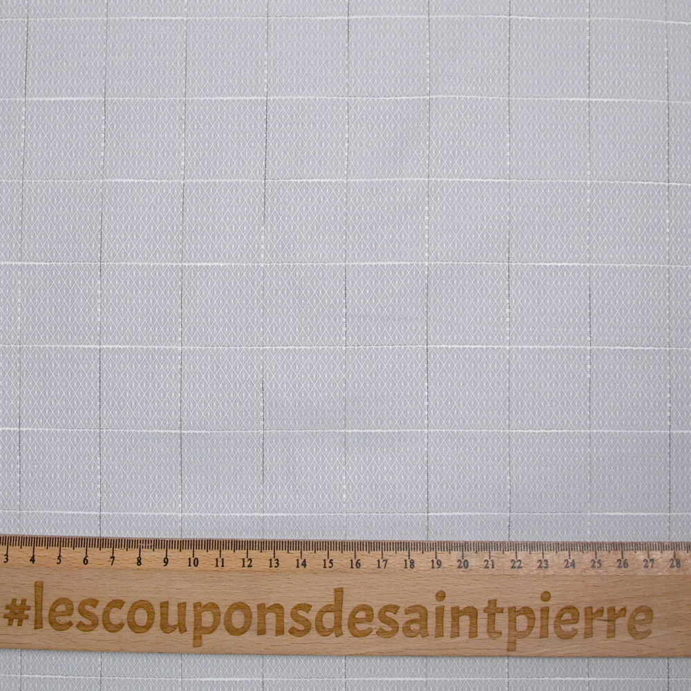 Popeline polycoton jacquard à carreaux gris - Image 5