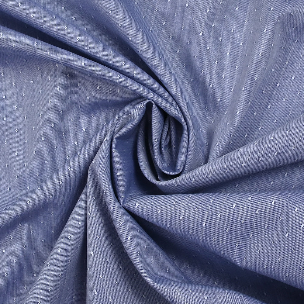 Popeline polycoton jacquard Anatole bleu roi - Image 2