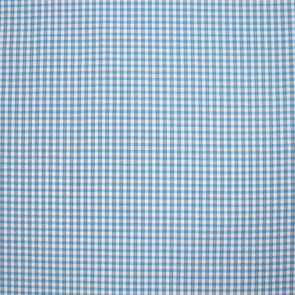 Popeline polycoton jacquard Aylan bleu et gris