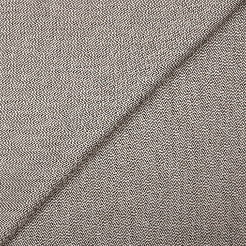 Popeline polycoton jacquard chevron écru rosé et noir