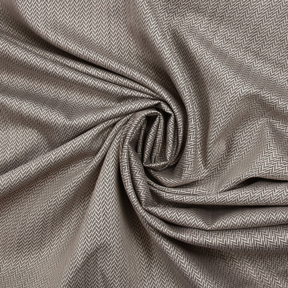 Popeline polycoton jacquard chevron écru rosé et noir - Image 2