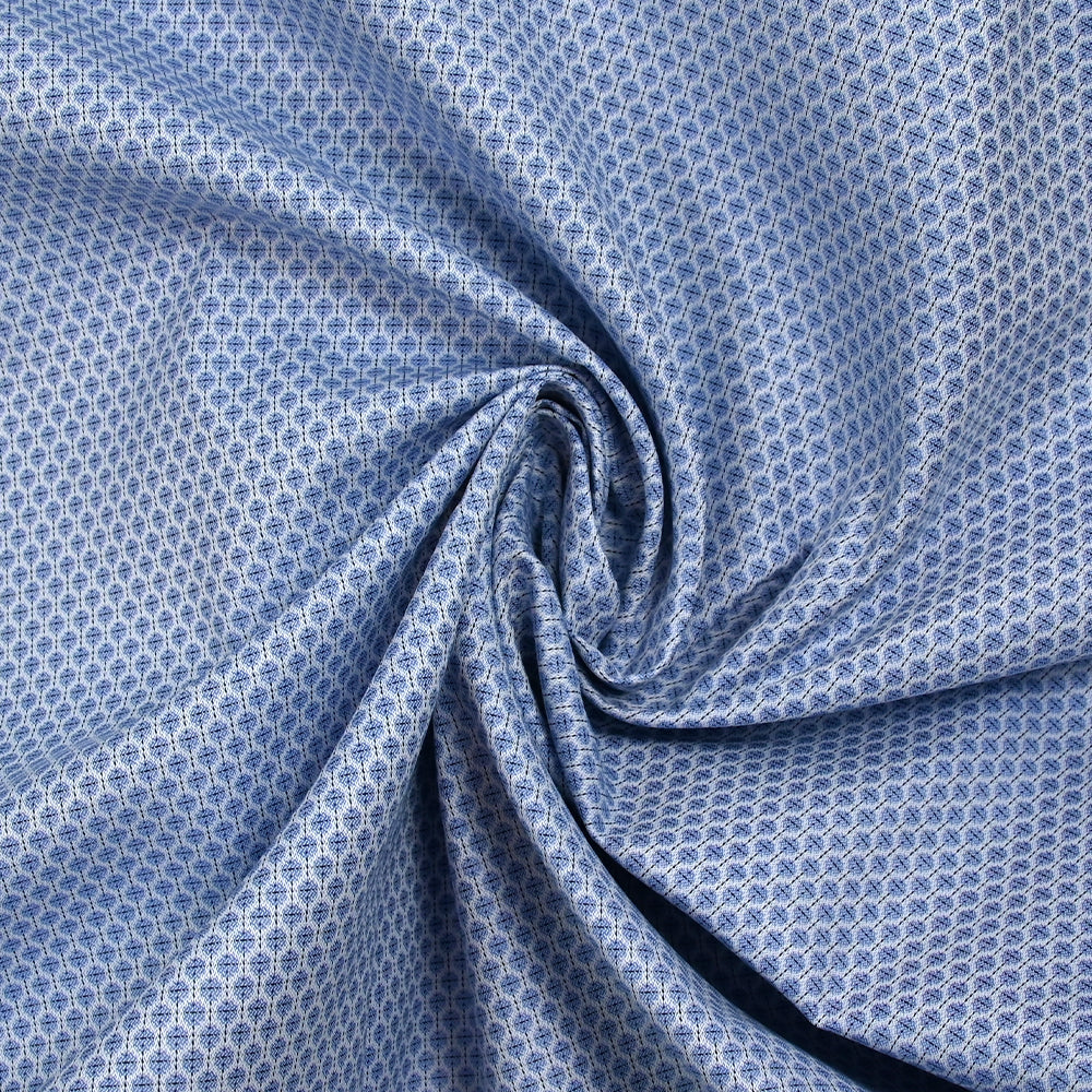 Popeline polycoton jacquard Félix bleu - Image 2