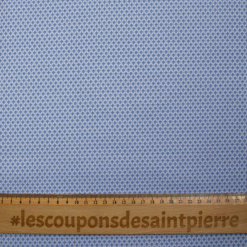 Popeline polycoton jacquard Félix bleu - Image 3