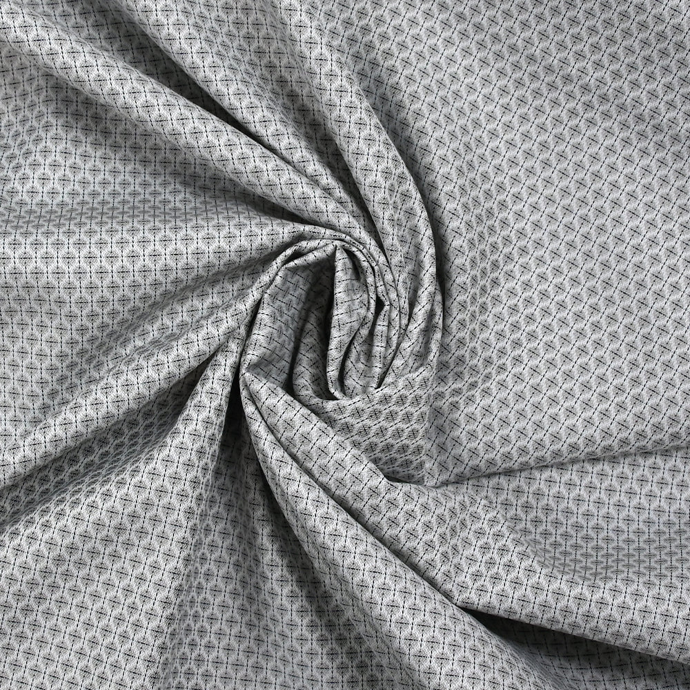 Popeline polycoton jacquard Félix gris - Image 2