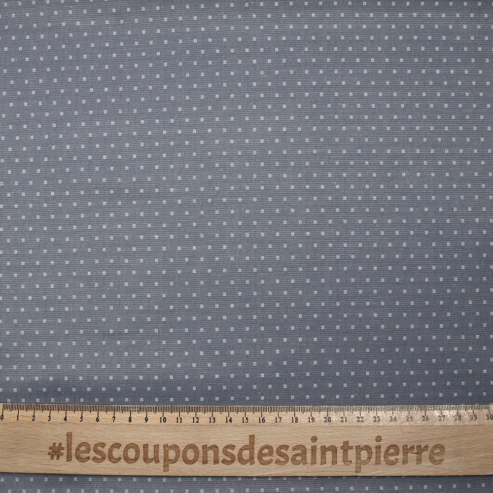 Popeline polycoton jacquard Léon fond gris - Image 3