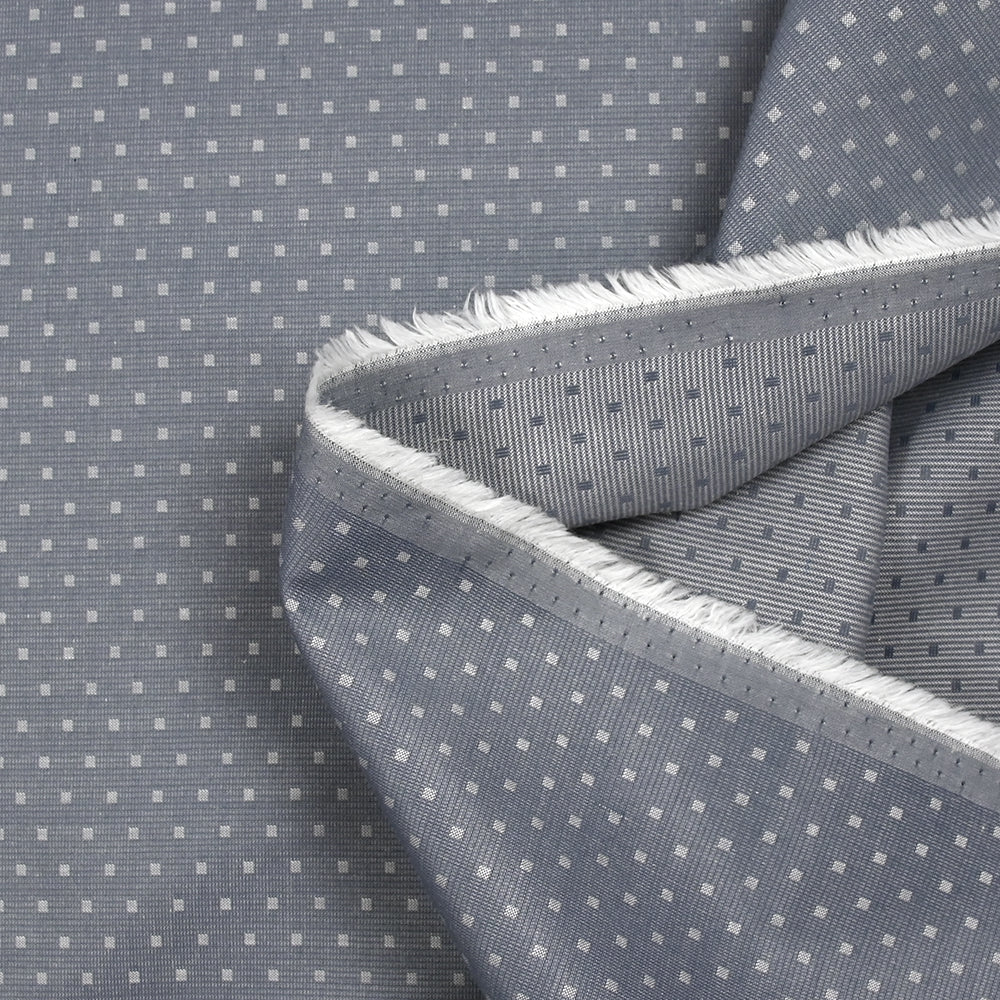 Popeline polycoton jacquard Léon fond gris - Image 5