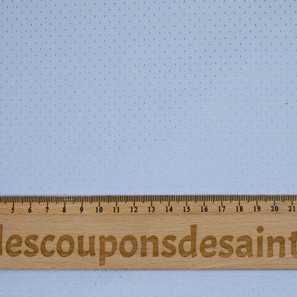 Popeline polycoton jacquard Mathew bleu fond blanc - Image 3