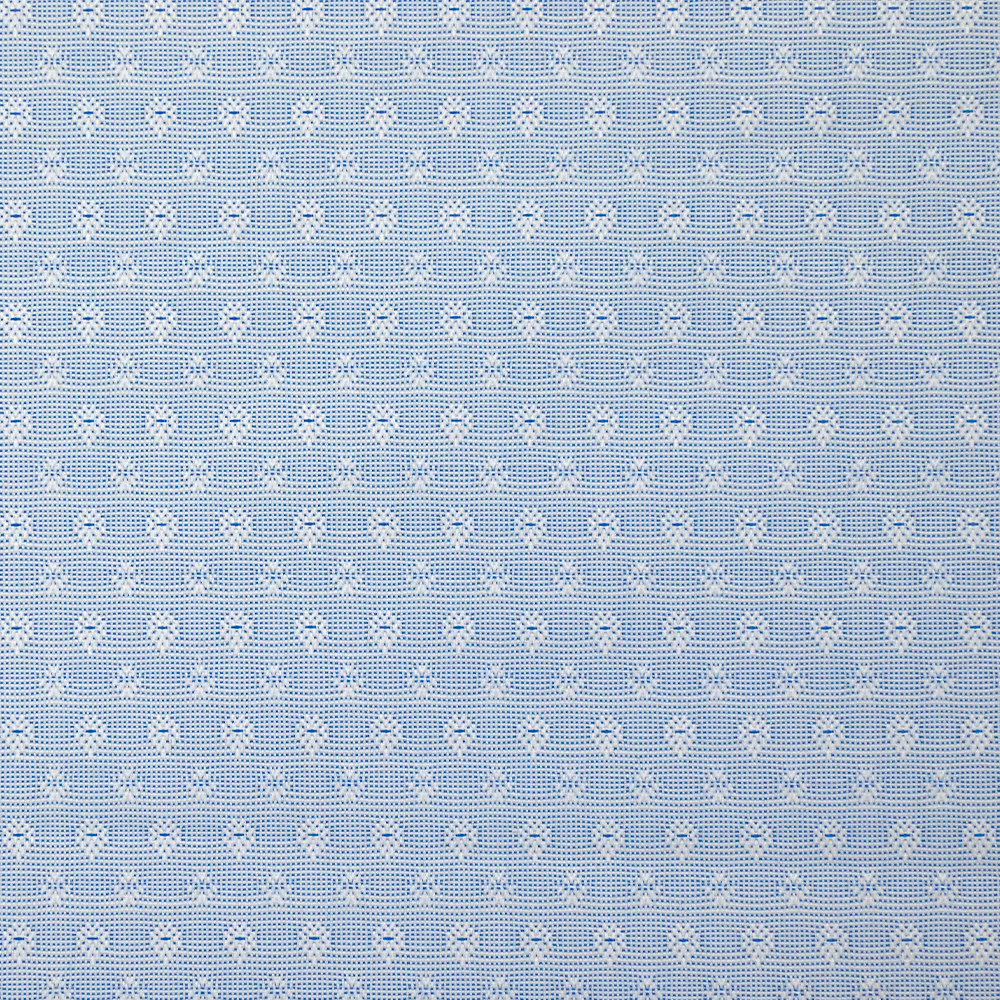 Popeline polycoton jacquard Octave bleu azur et blanc - Image 4