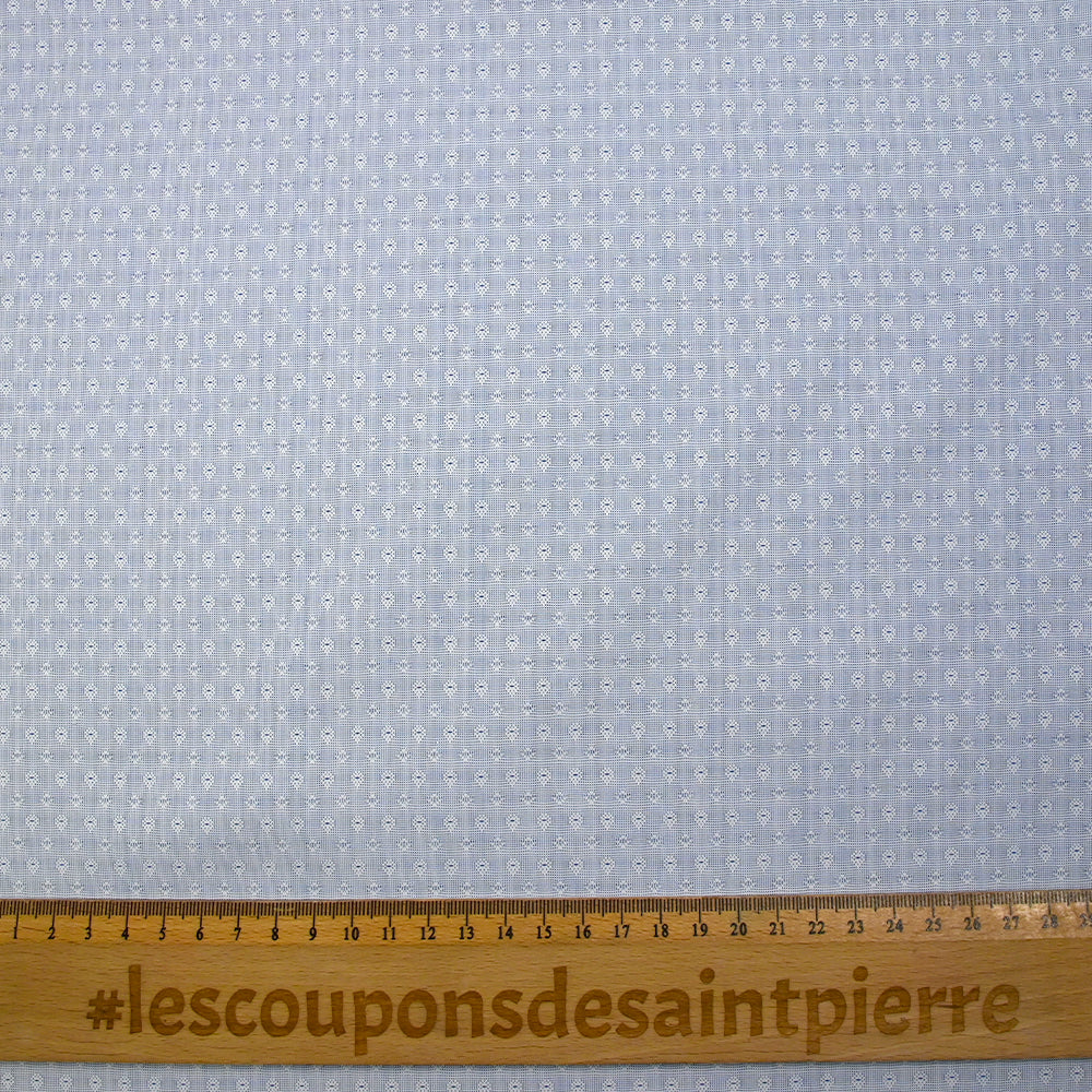 Popeline polycoton jacquard Octave bleu marine et blanc - Image 3