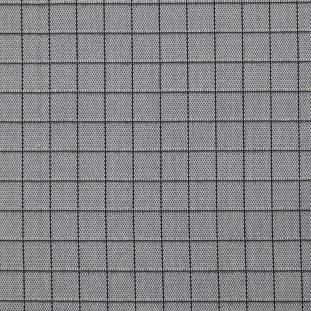 Popeline polycoton tissée-teinte à carreaux Émilien fond gris - Image 4