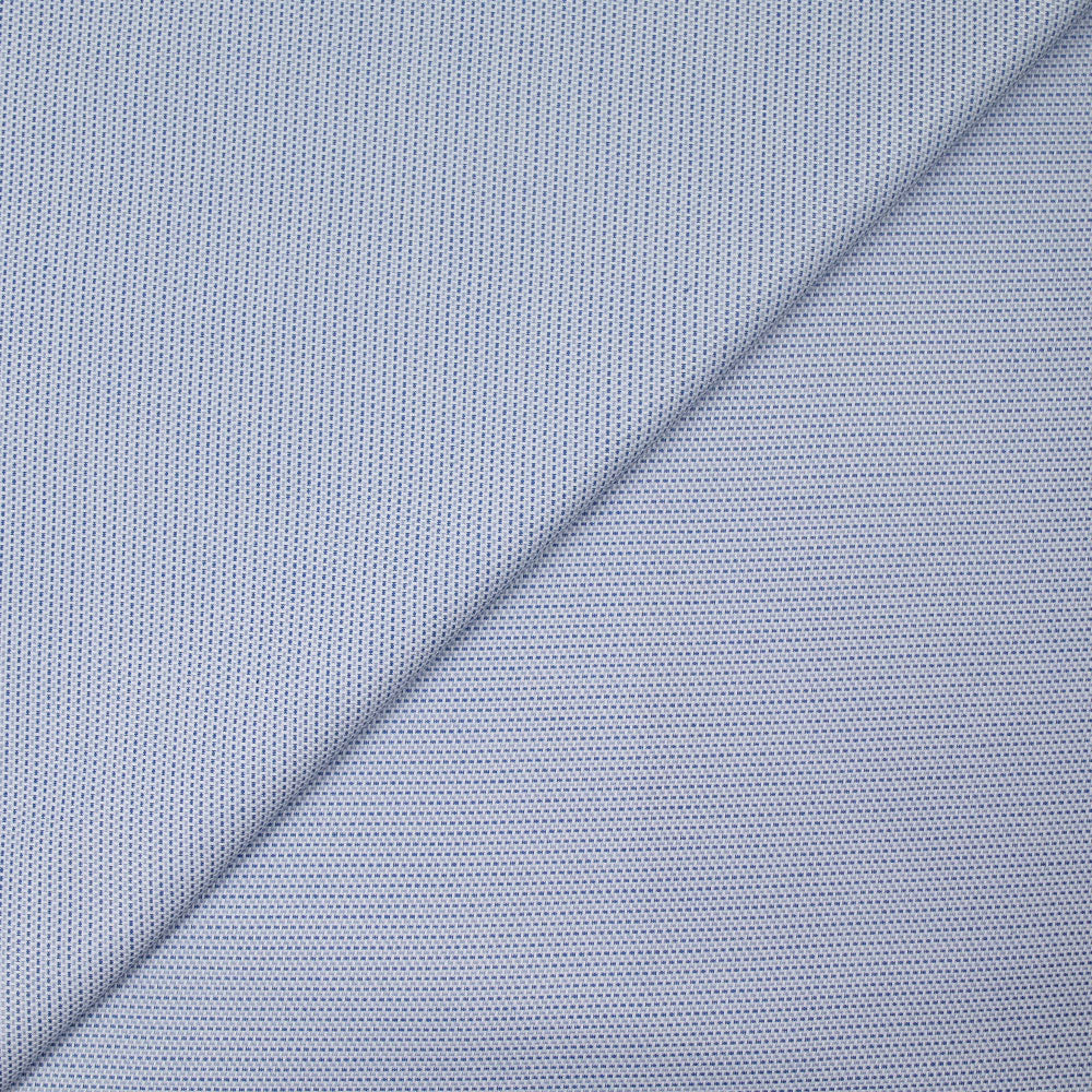 Popeline polycoton tissée-teinte géométrique bleu