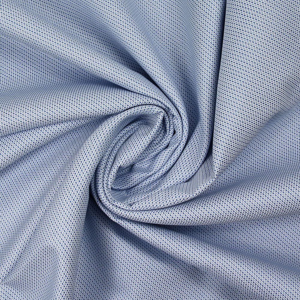 Popeline polycoton tissée-teinte géométrique bleu - Image 2