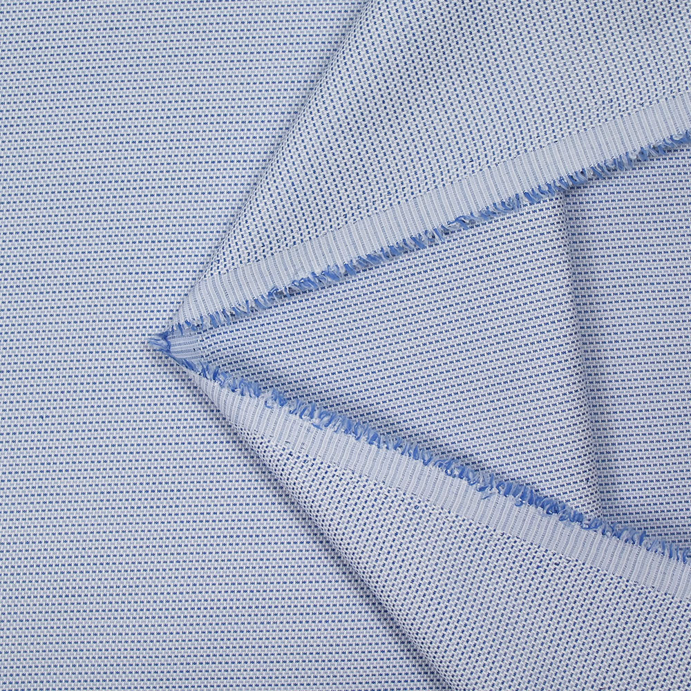 Popeline polycoton tissée-teinte géométrique bleu - Image 3
