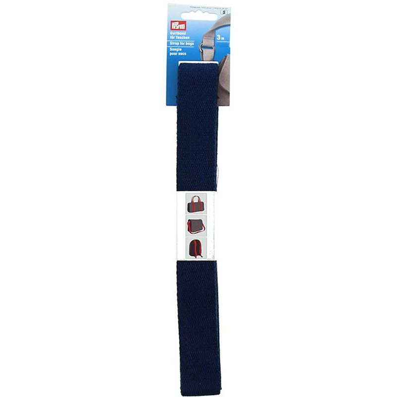 Sangle en coton pour sacs 30 mm marine