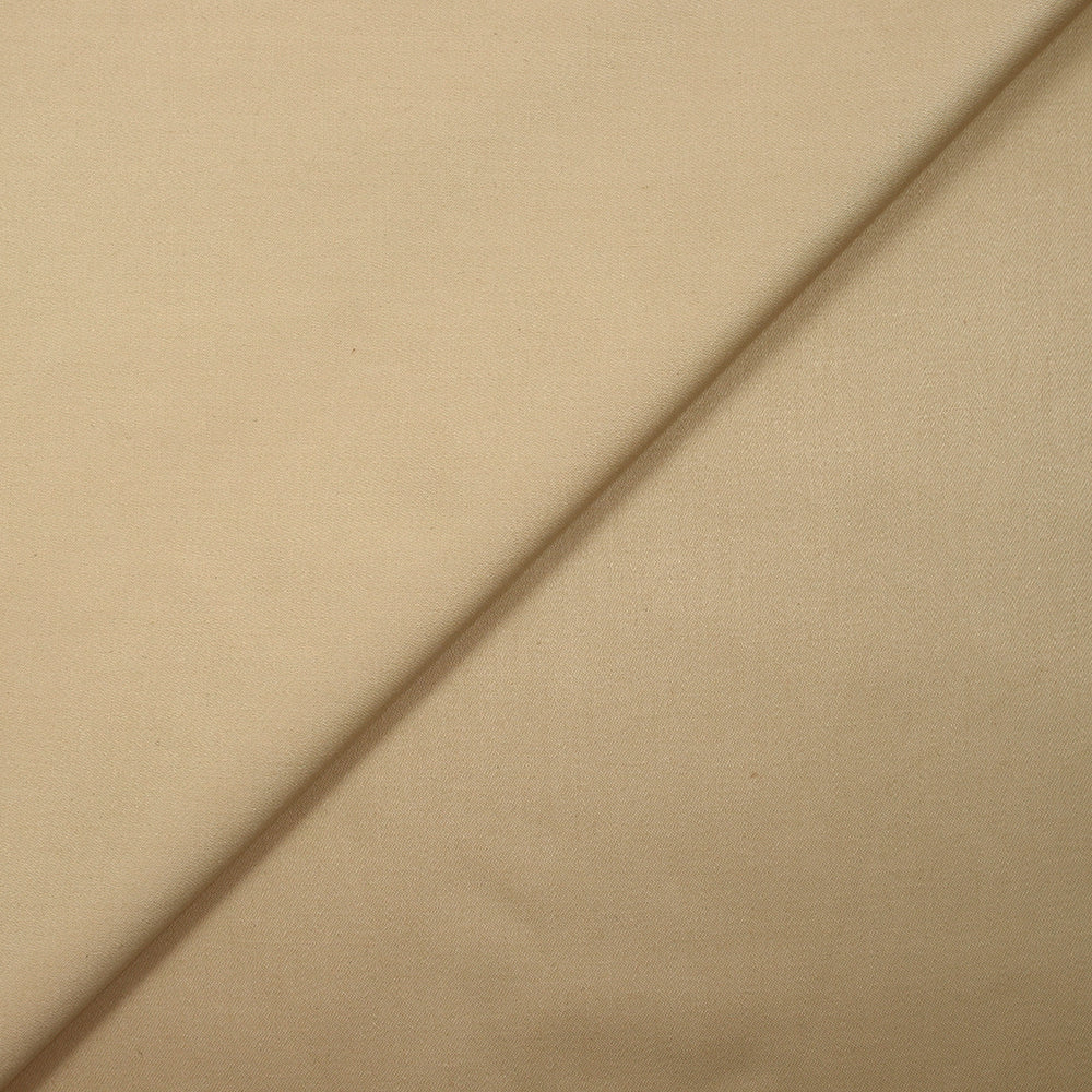 Satin de coton élasthanne sable