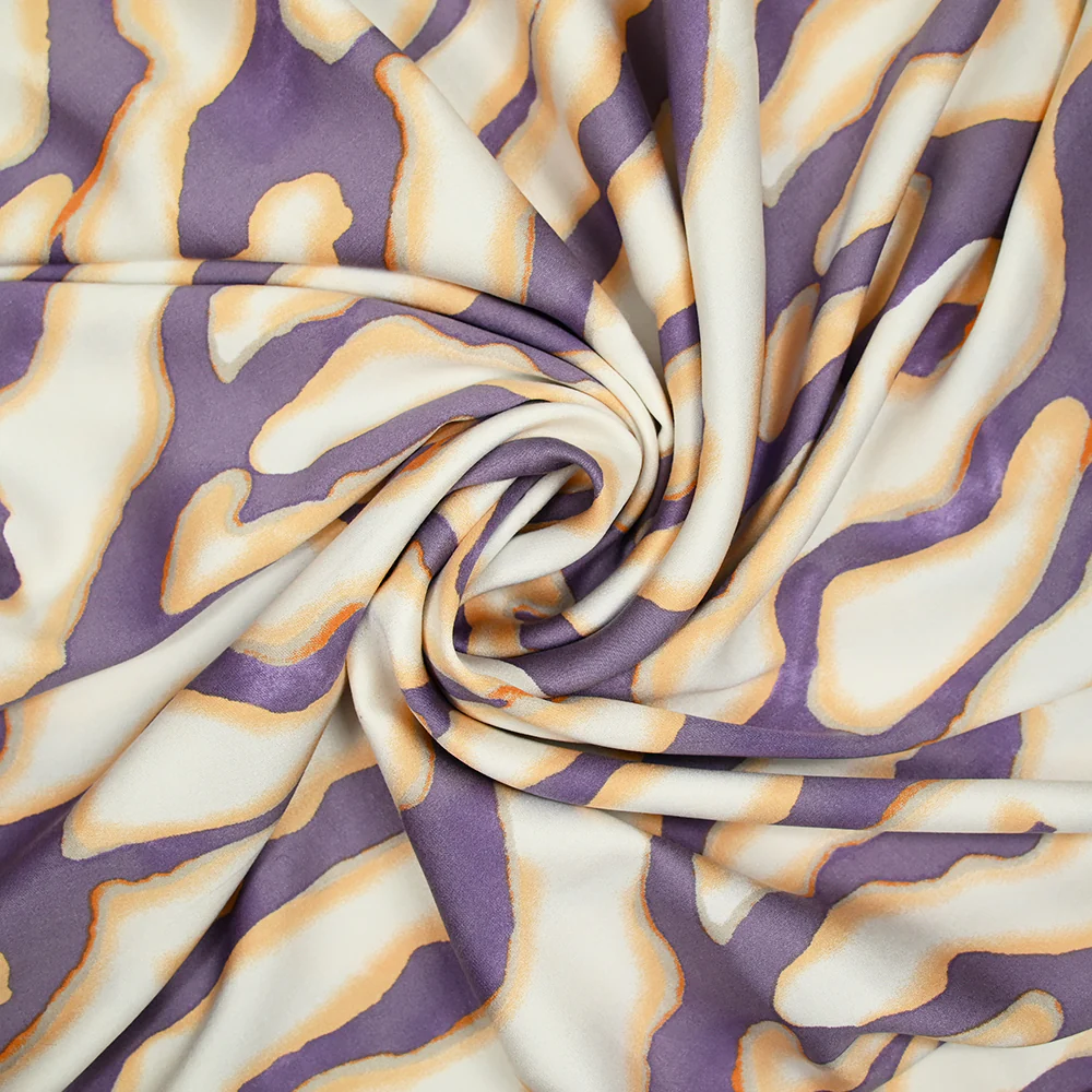 Satin de viscose imprimé Colorado mauve - Image 2