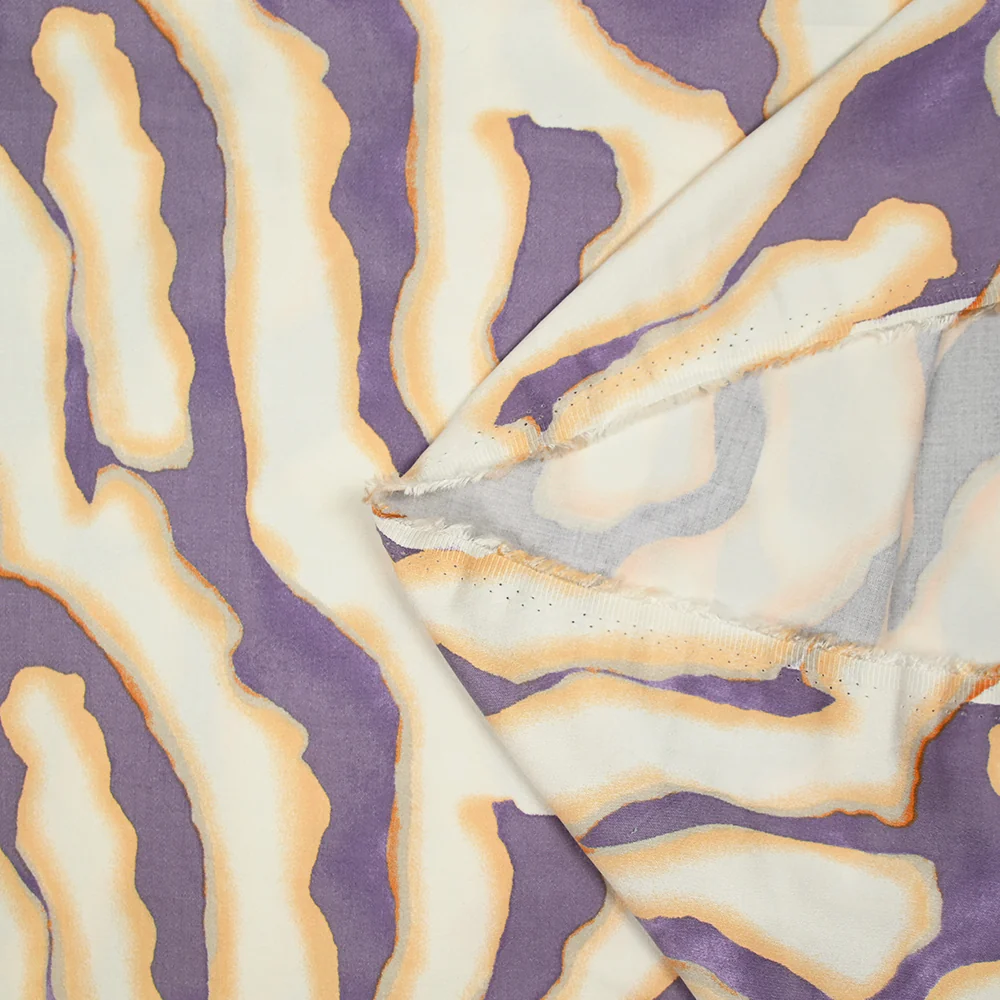 Satin de viscose imprimé Colorado mauve - Image 4