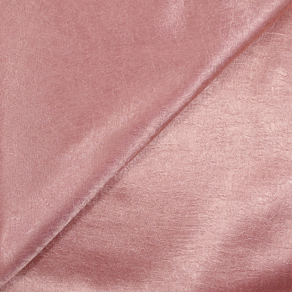Satin polyester froissé rose