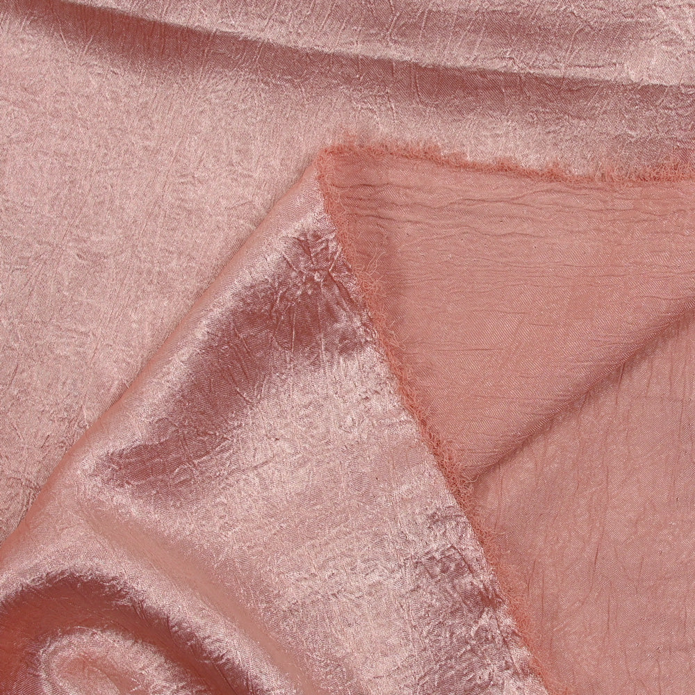 Satin polyester froissé rose - Image 3