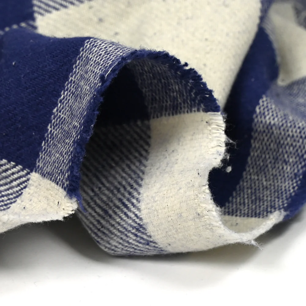 Sergé de coton lourd damier bleu et blanc - Image 5