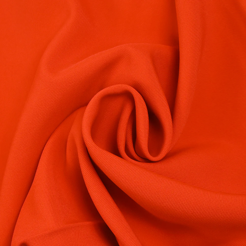 Sergé de viscose stretch orange vif - Image 2