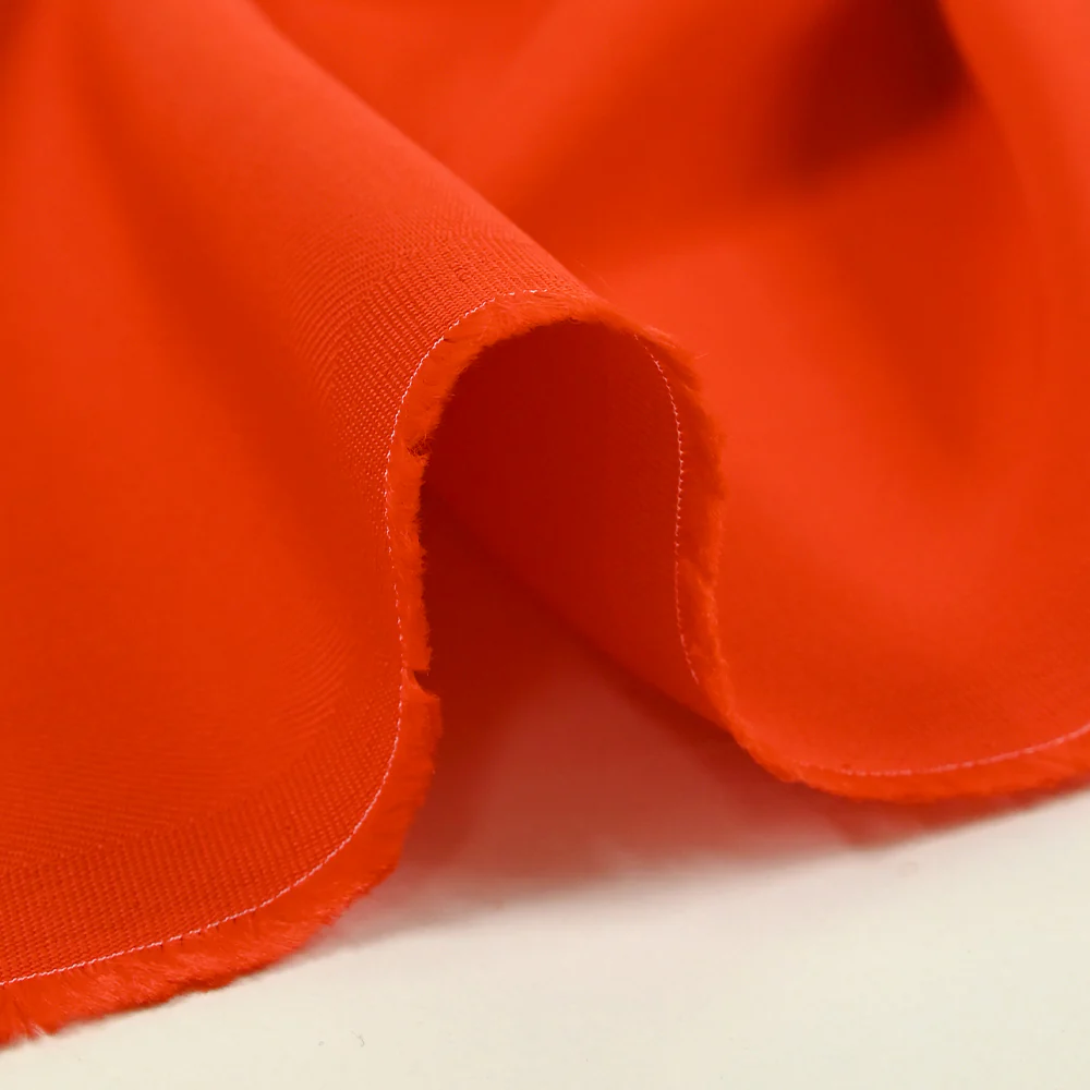Sergé de viscose stretch orange vif - Image 5