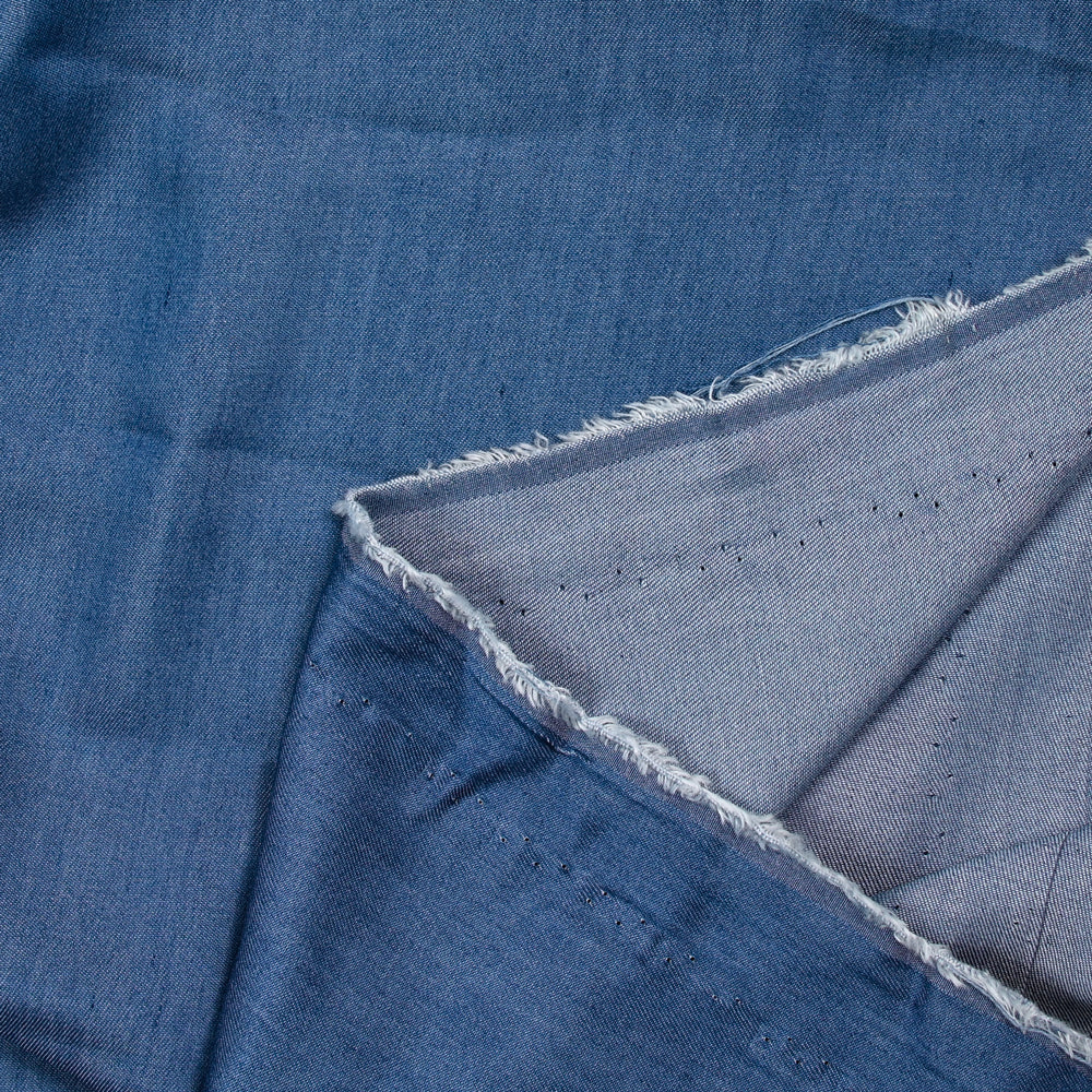 Tencel jeans uni bleu foncé - Image 4