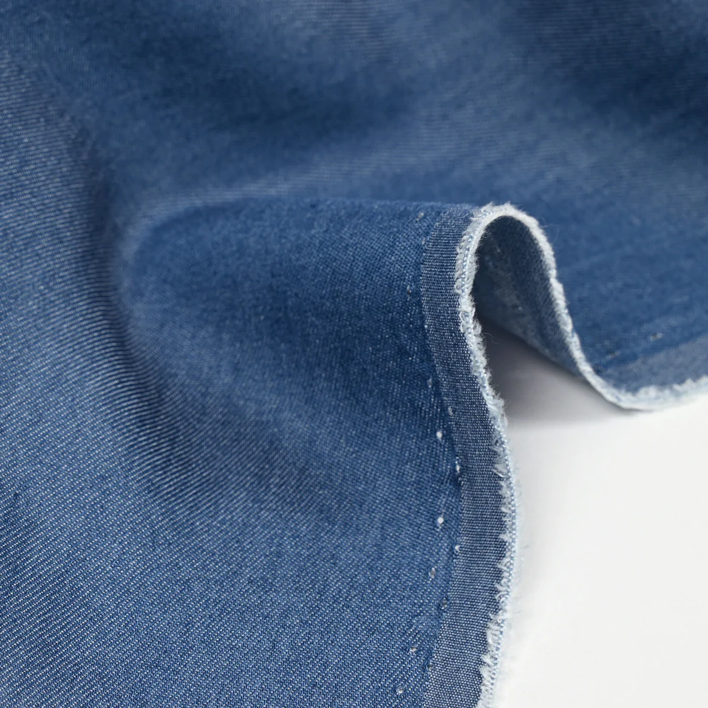 Tencel jeans uni bleu foncé - Image 5
