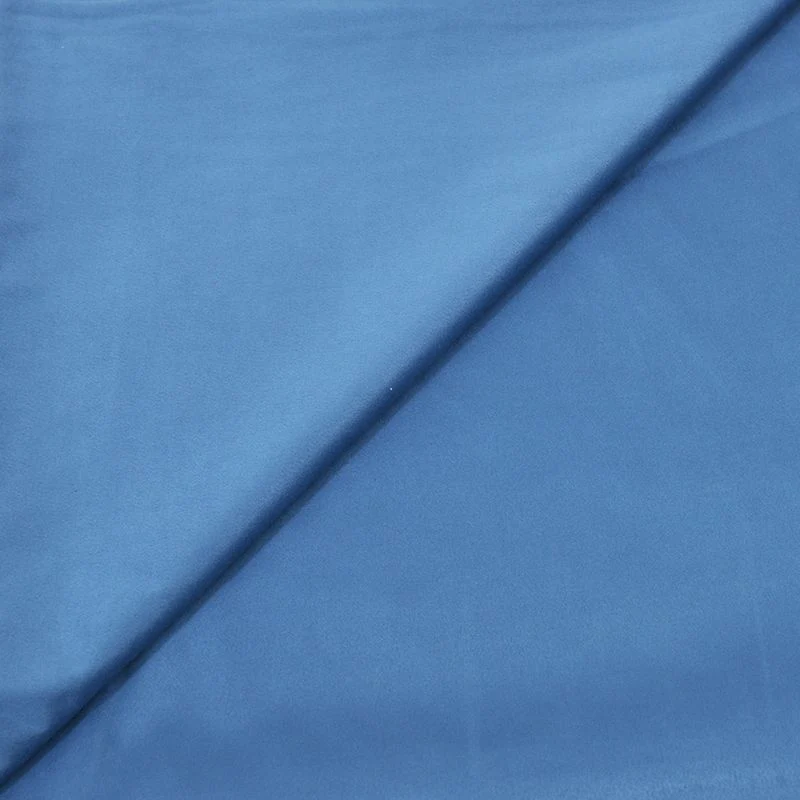 Tissu aspect daim double-face bleu denim