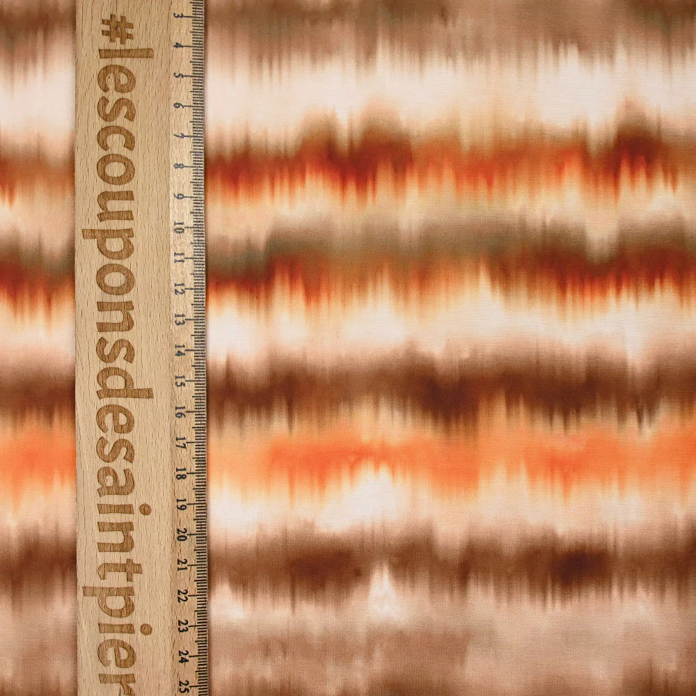 Tissu Maillot de bain recyclé UPF50 imprimé numérique abstrait marron - Image 3