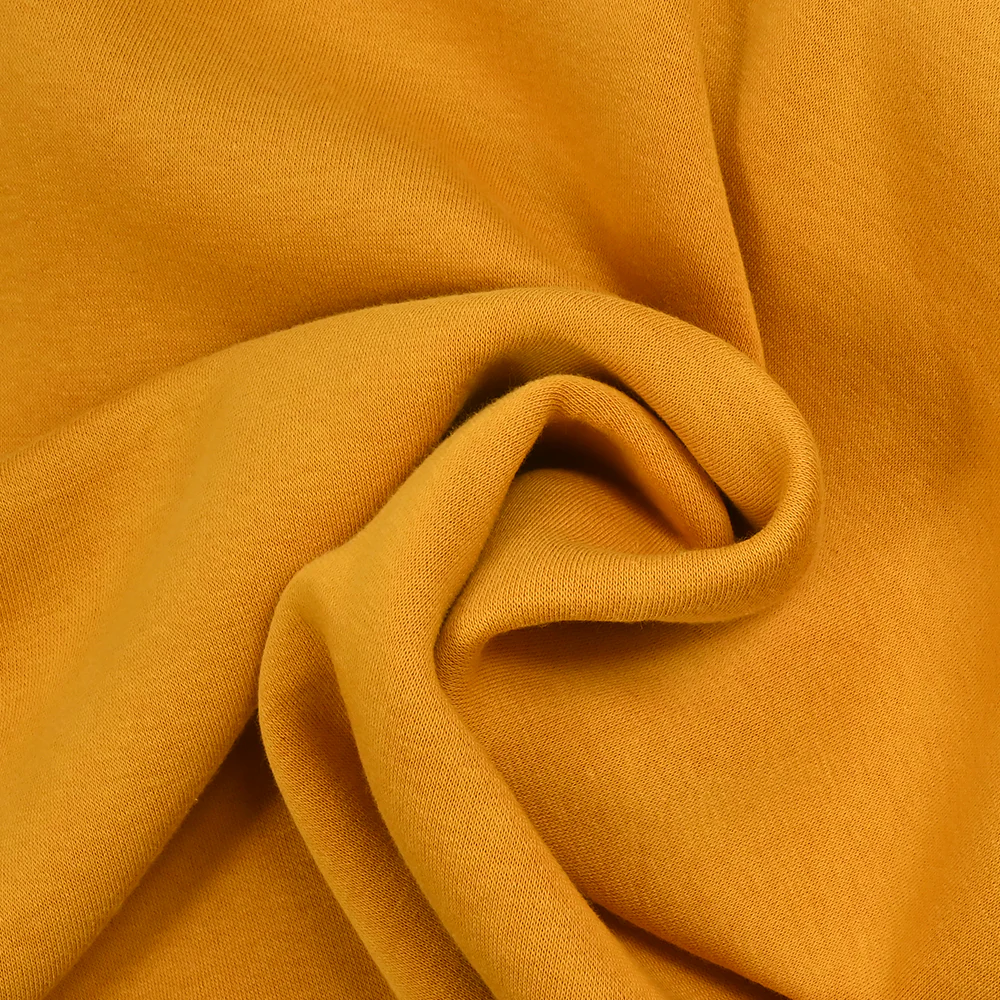 Tissu sweat minkee épais moutarde - Image 2