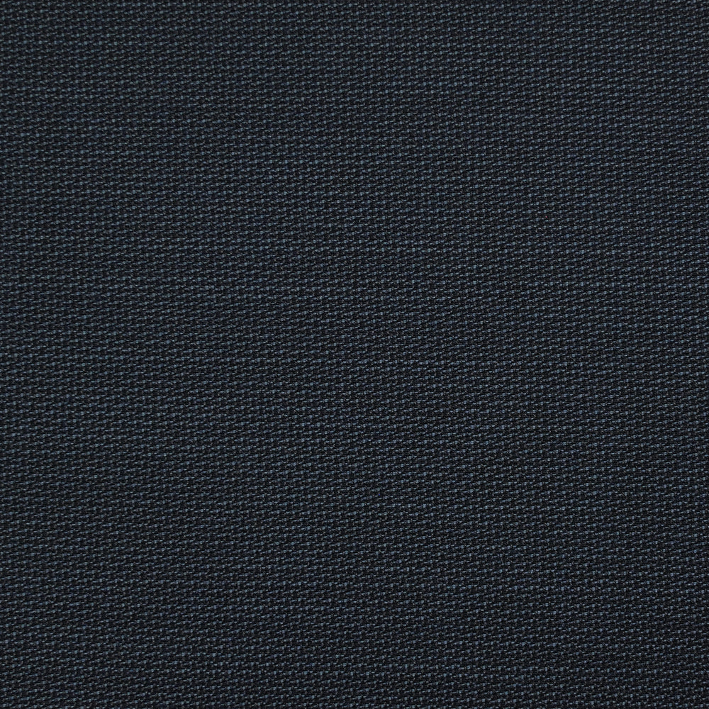 Tissu tailleur laine mélangée fantaisie bleu foncé et noir - Image 3