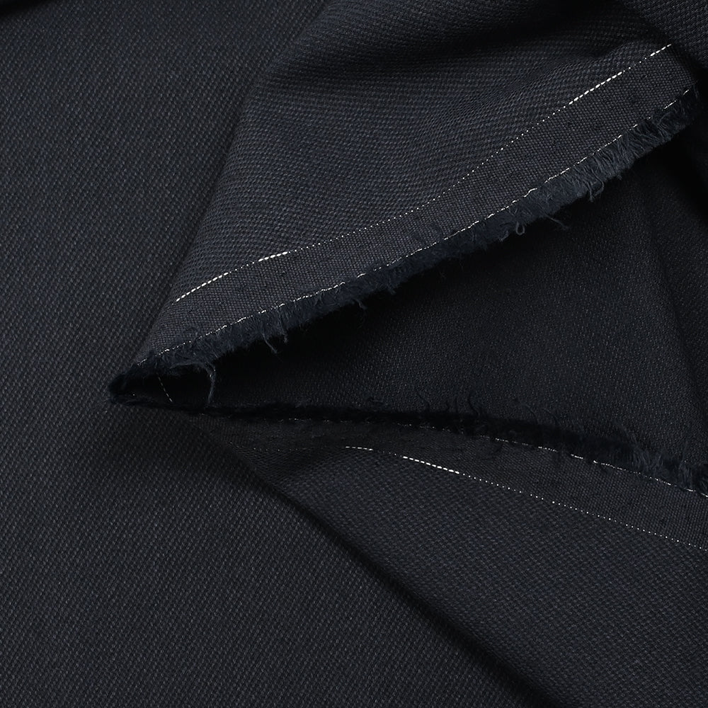 Tissu tailleur laine mélangée fantaisie bleu nuit - Image 3